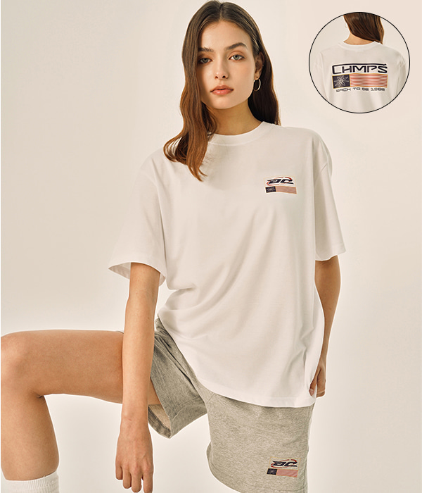 BACK TO BE CHMPS LOGO TEE B24ST07WH